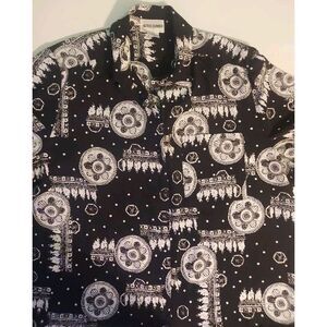 Alfred Dunner Black‎ And White Ladies Short Sleeve Blouse  18